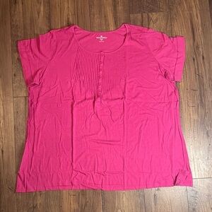 Woman Within Fuchsia Short Sleeve Top